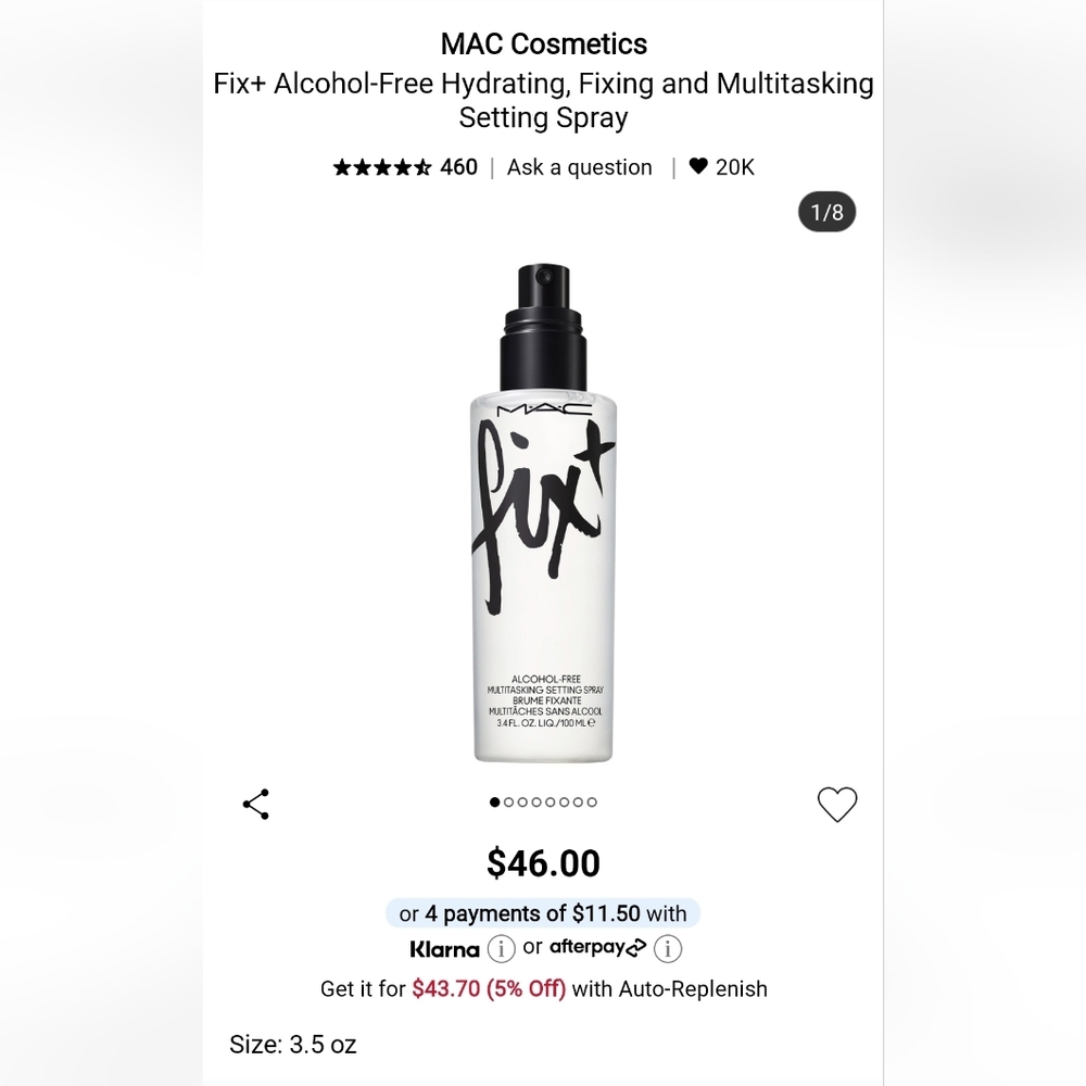 MAC Cosmetics Fix+ Setting Spray - New
